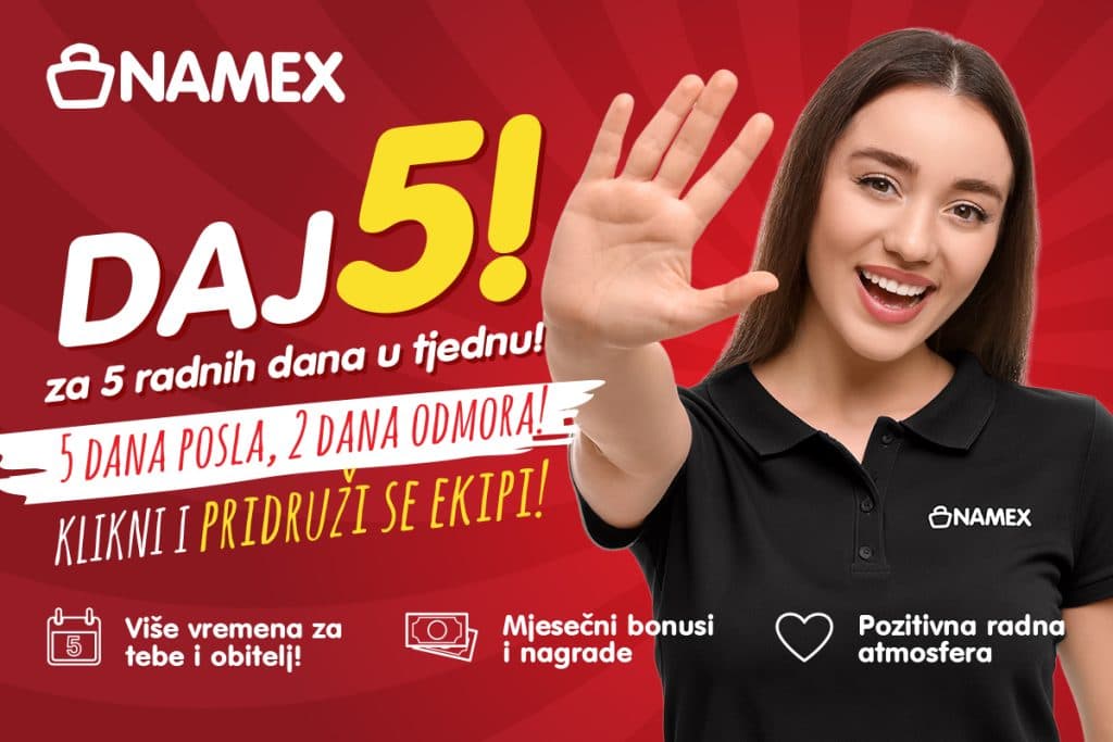 Ilustracija članka: Namex daje 5 za 5: Pet radnih dana i dva slobodna dana za zaposlenike