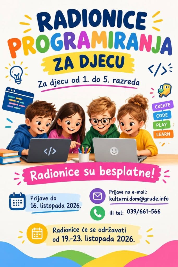 Ilustracija članka: Grude: Besplatne radionice programiranja za djecu