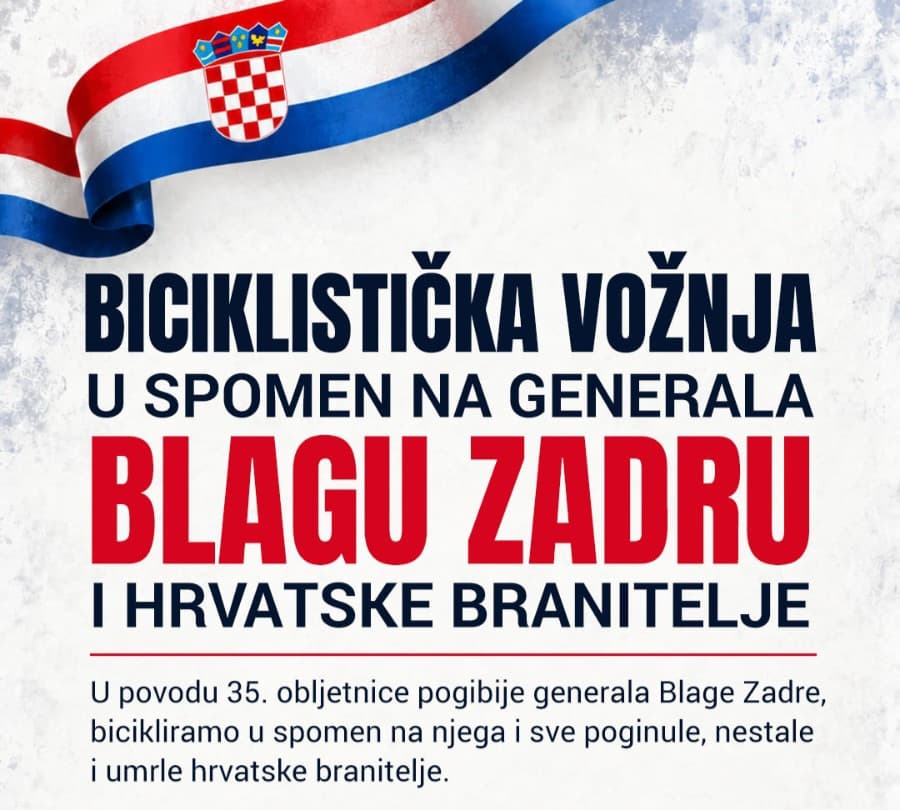 Ilustracija članka: Biciklistička vožnja iz Gruda u čast Blagi Zadri i poginulim braniteljima