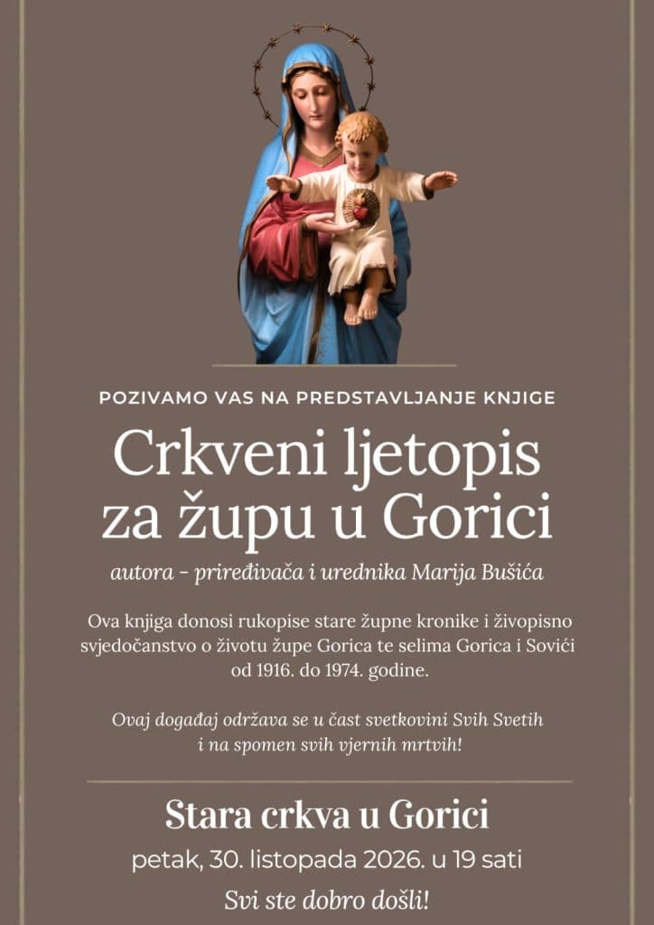 Ilustracija članka: Predstavljanje knjige „Crkveni ljetopis za župu u Gorici” autora Marija Bušića